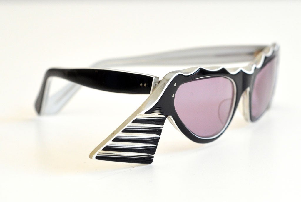 Women's Vintage French Sunglasses with Art Deco Design