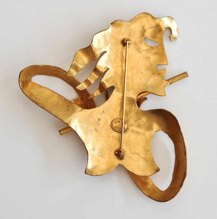 Flute Player Brooch by Herve Van Der Straeten at 1stDibs