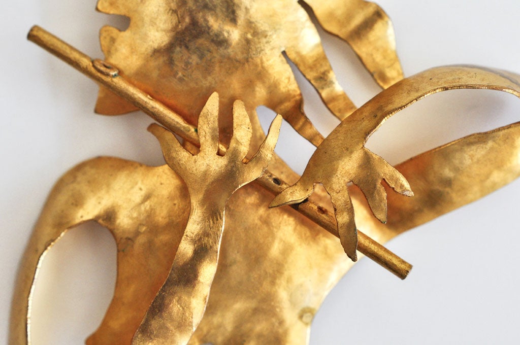 Flute Player Brooch by Herve Van Der Straeten at 1stDibs