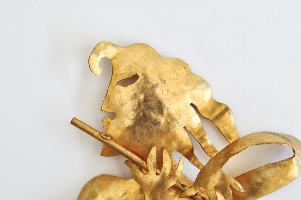 Flute Player Brooch by Herve Van Der Straeten at 1stDibs