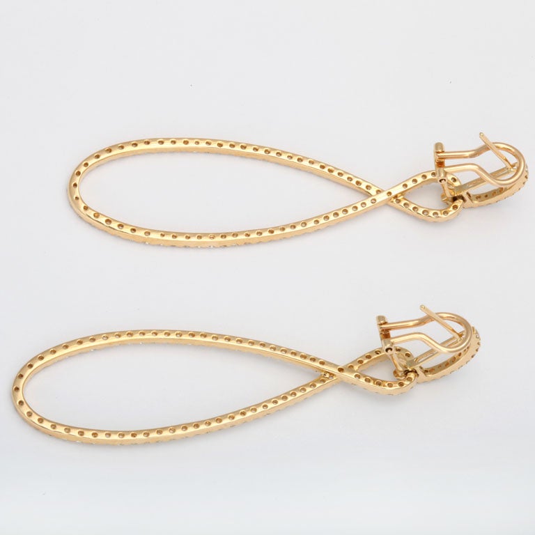 Diamond Gold Earrings For Sale at 1stdibs