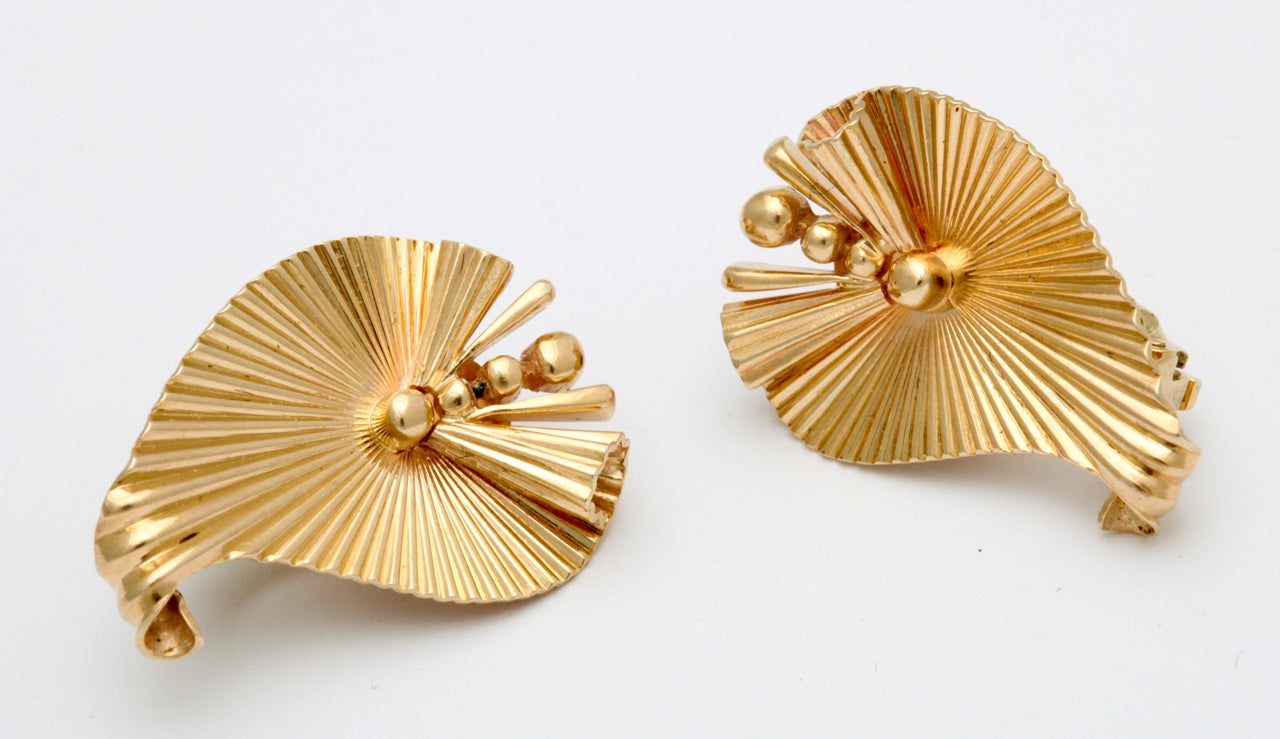 Cartier Leaf Form Earrings