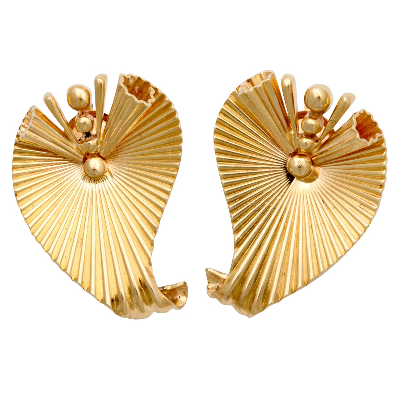 Cartier Leaf Form Earrings For Sale