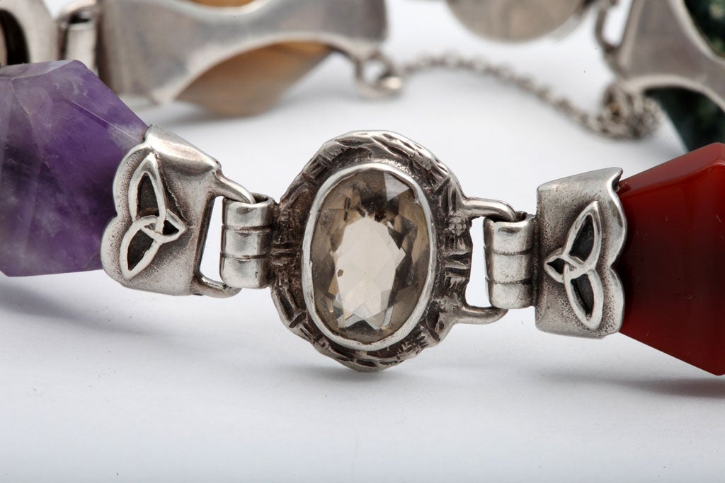 Sterling Silver-Mounted Scottish Agate Bracelet 3