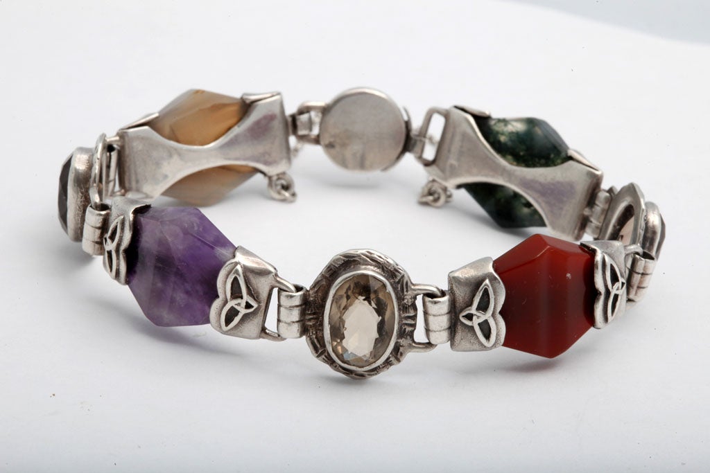 Sterling silver, Scottish agate and 