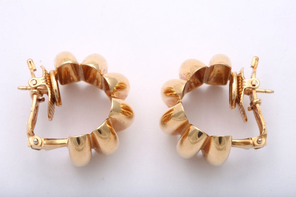 vintage gold shrimp earrings