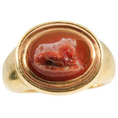 Carnelian Gold Cameo Ring 3
