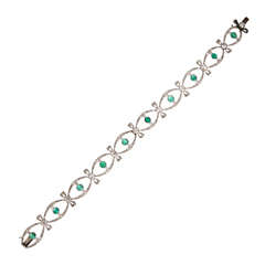 Edwardian Emerald Diamond Bracelet