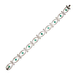 Edwardian Emerald Diamond Bracelet 10
