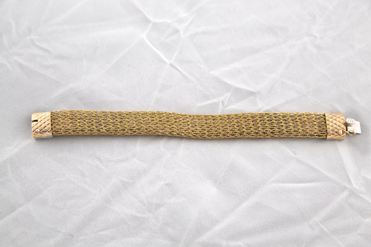 Lalaounis Woven Gold Over Silver Bracelet