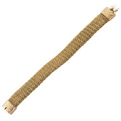 Lalaounis Woven Gold Over Silver Bracelet