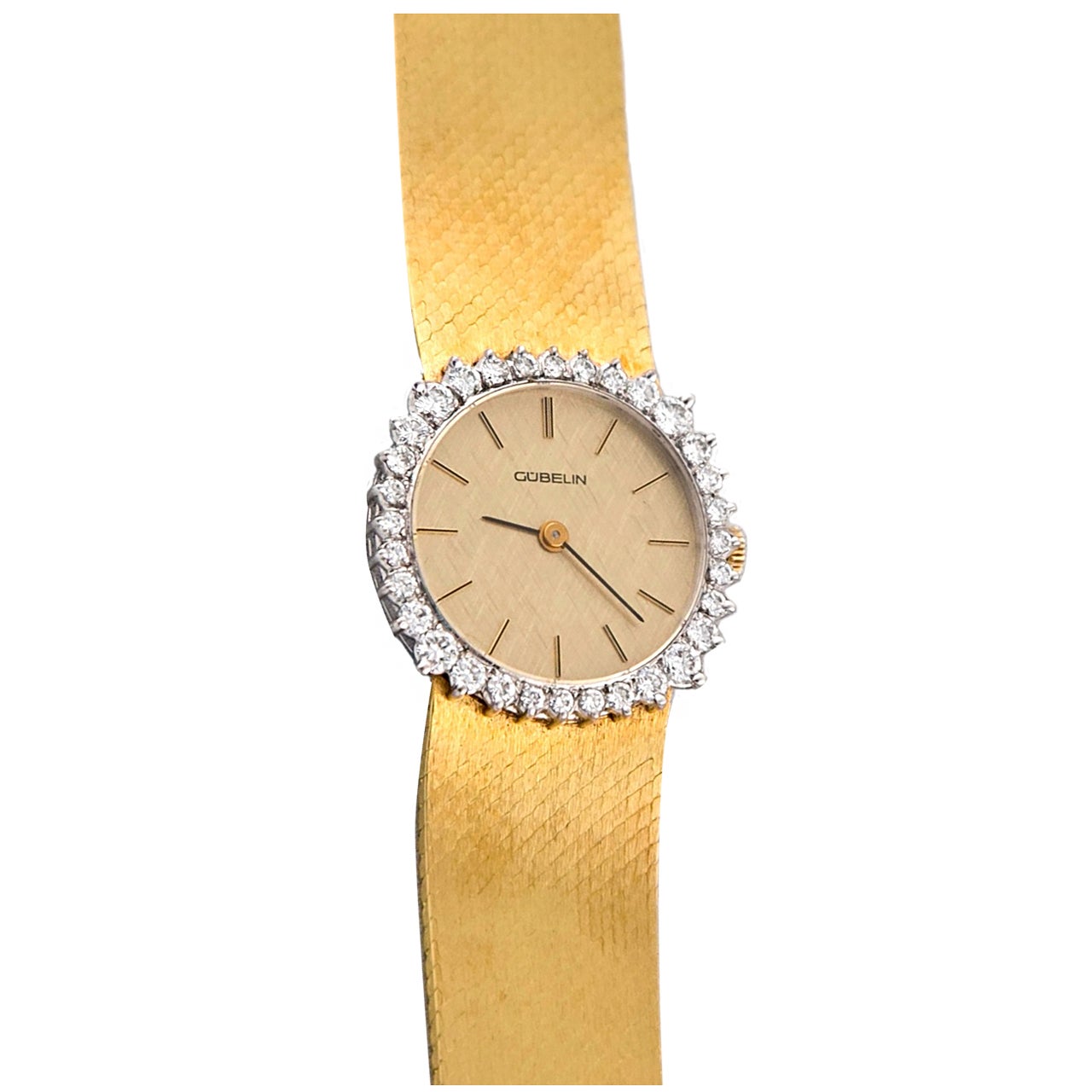 Gubelin Lady
s Yellow Gold And Diamond Bracelet Watch For Sale