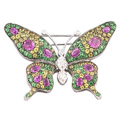 Contemporary White Gold Butterfly Pin