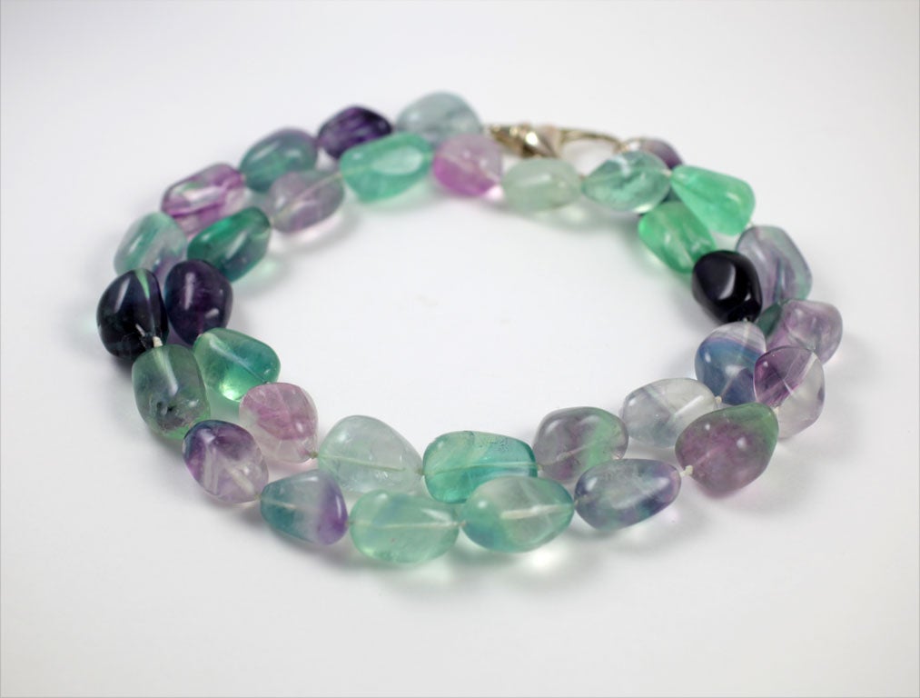 Aqua, Lavender, Clear Stone Necklace In Good Condition In Stamford, CT