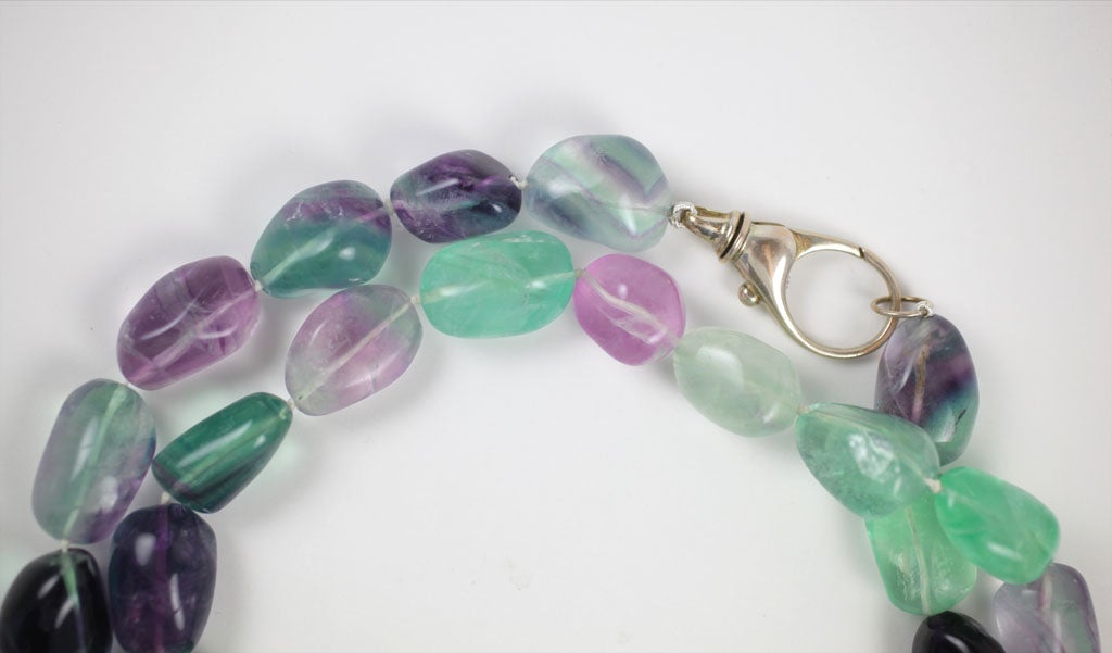 Women's Aqua, Lavender, Clear Stone Necklace