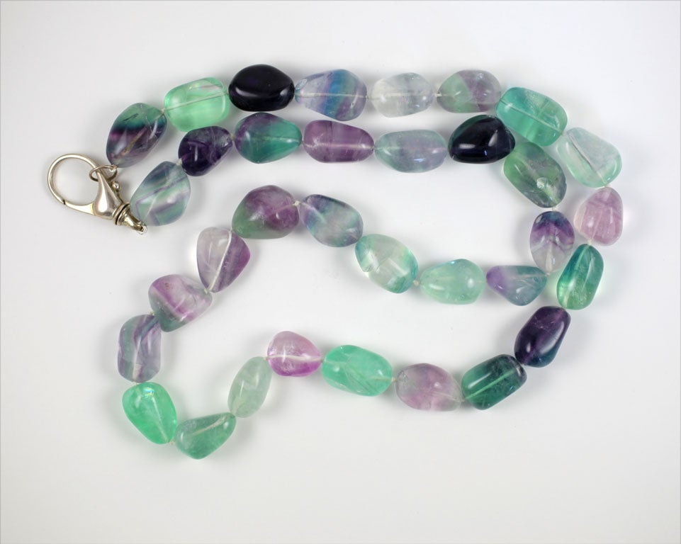 Aqua, Lavender, Clear Stone Necklace 2