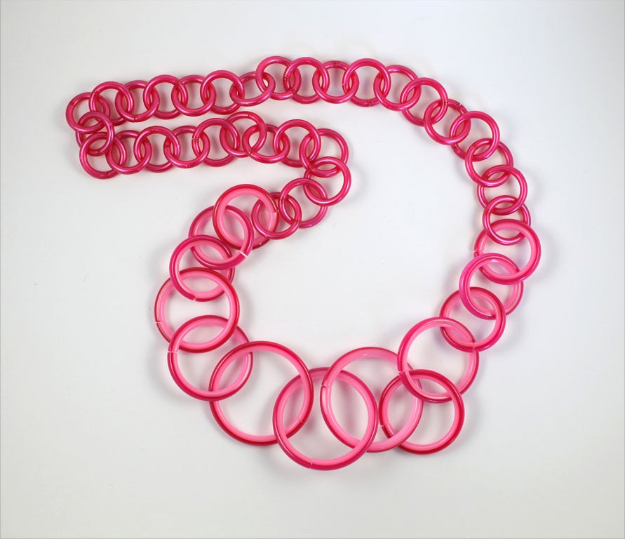 Women's Mod Pink Two-Tone Loop Necklace