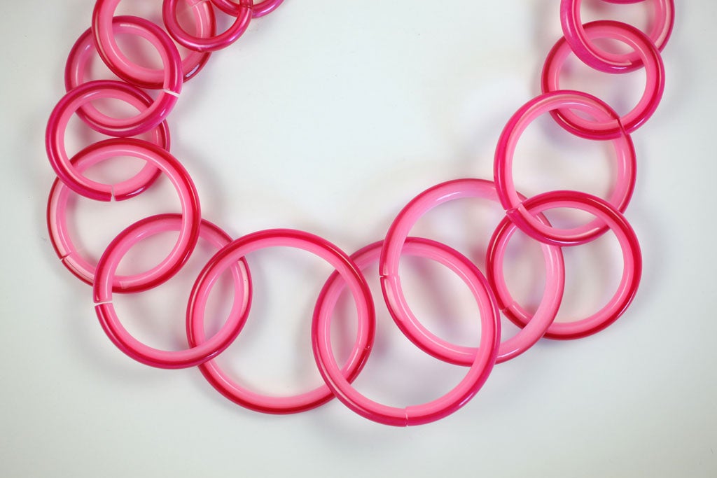 Mod Pink Two-Tone Loop Necklace 1