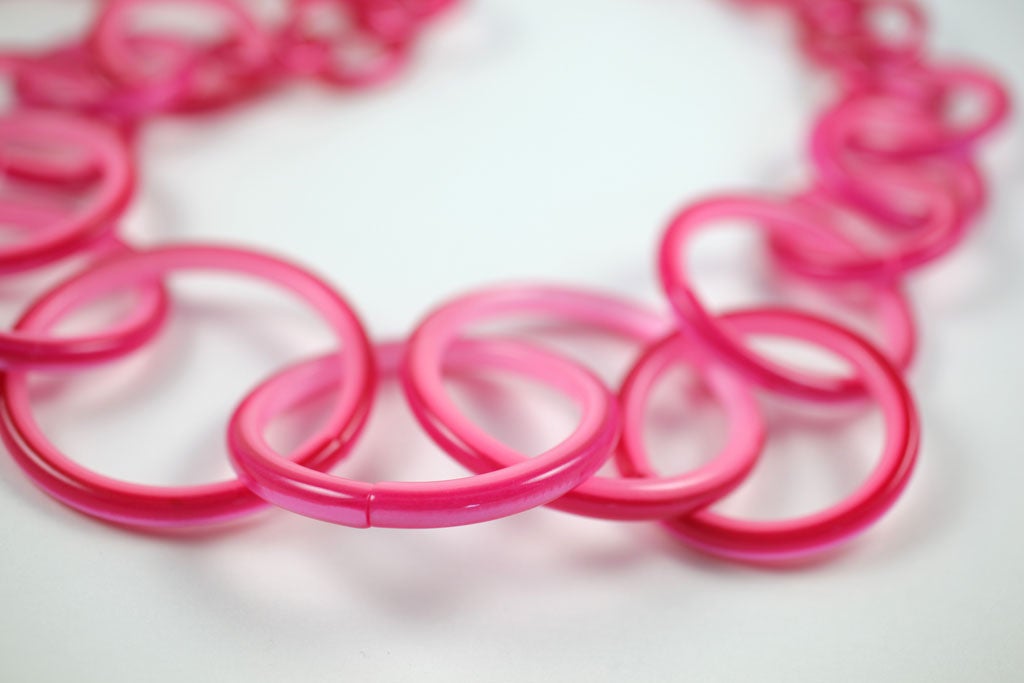 Mod Pink Two-Tone Loop Necklace 4