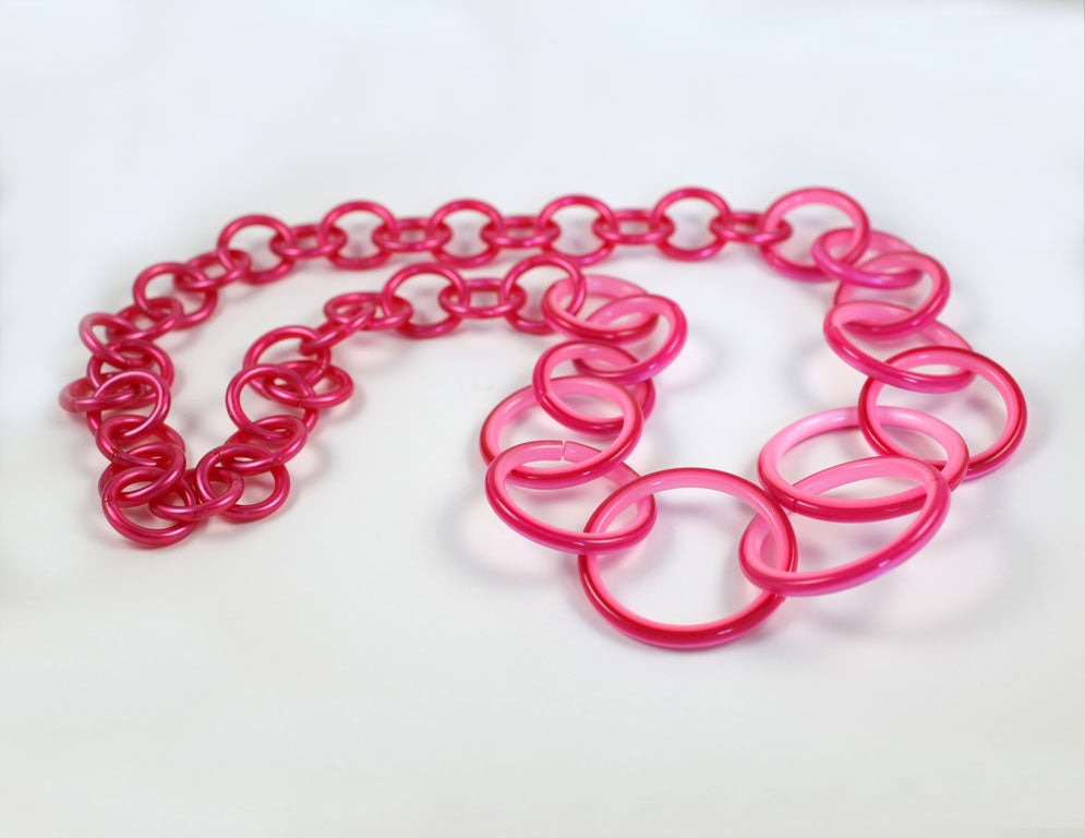 Mod Pink Two-Tone Loop Necklace 6