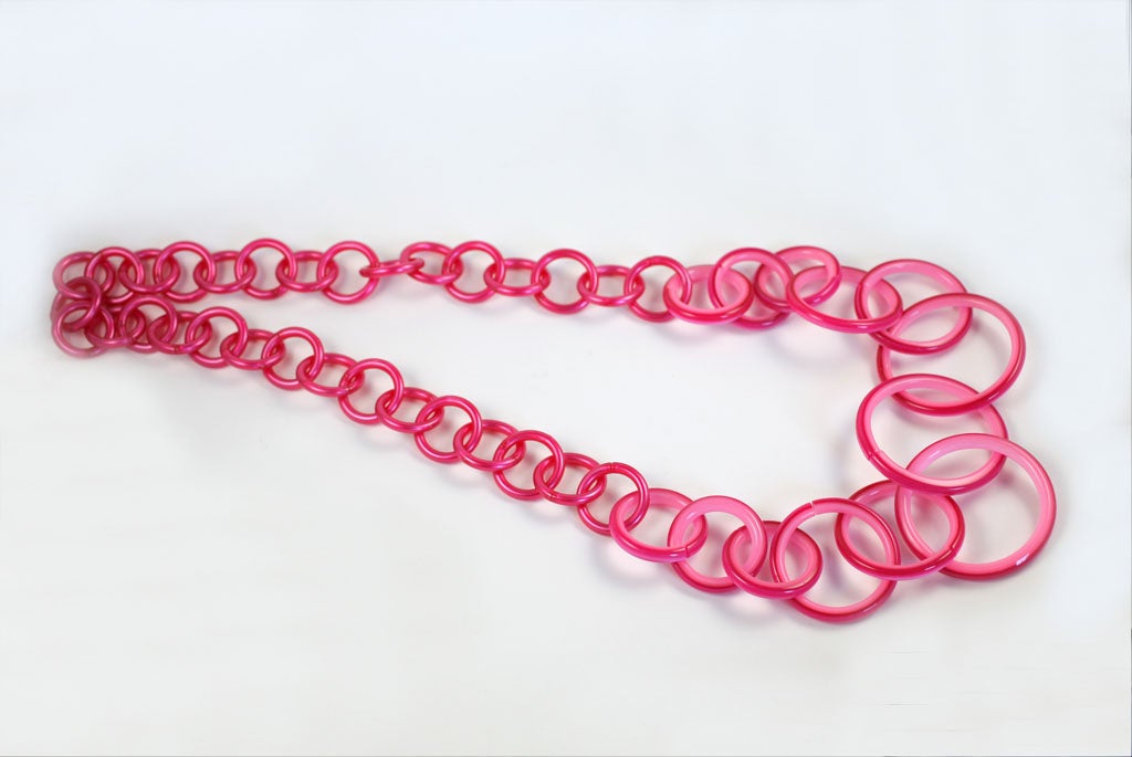 Mod Pink Two-Tone Loop Necklace 7