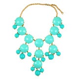 Large Two Tone Turquoise Bib Necklace