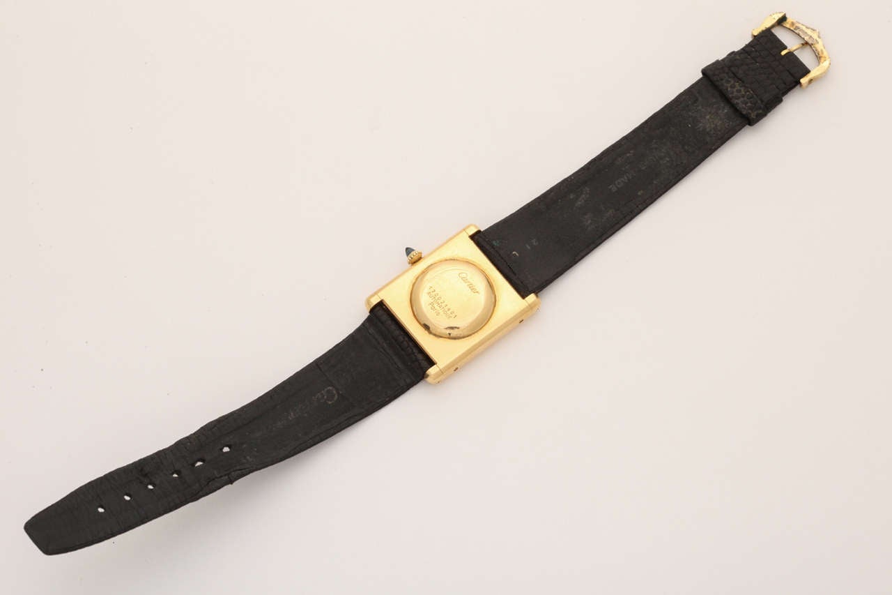 Cartier Yellow Gold Oversized Automatic Tank Wristwatch For Sale 2