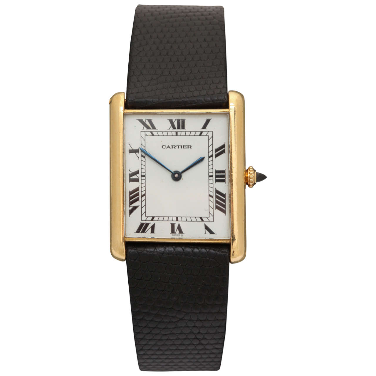 Cartier Yellow Gold Oversized Automatic Tank Wristwatch For Sale