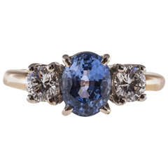 Oval Natural No Heat Blue Sapphire Diamond Ring 9