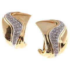 Solelar Diamond Yellow Gold Swirl Earrings 8