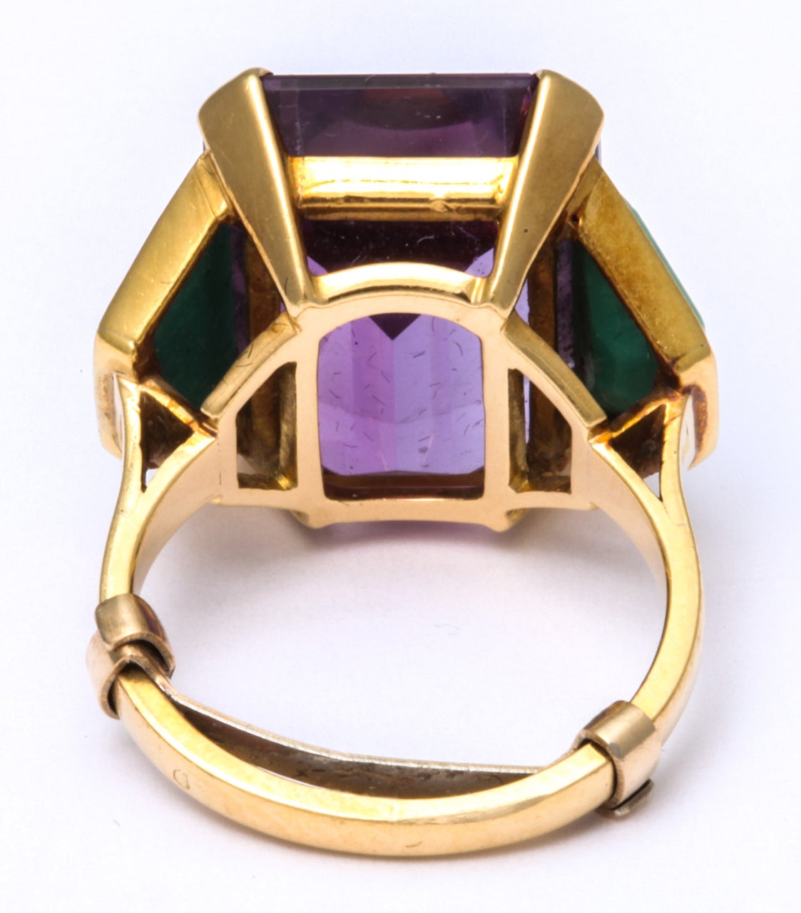 Stunning Retro Amethyst Ring with Amazonite Baguettes 1