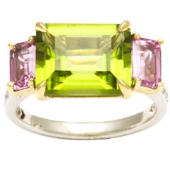 Paolo Costagli Peridot & Pink Sapphire Ring