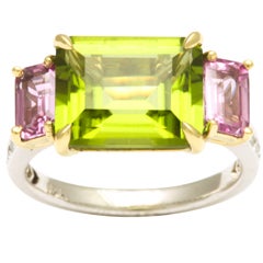 Paolo Costagli Peridot & Pink Sapphire Ring