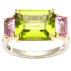 Paolo Costagli Peridot & Rosa Saphir Ring