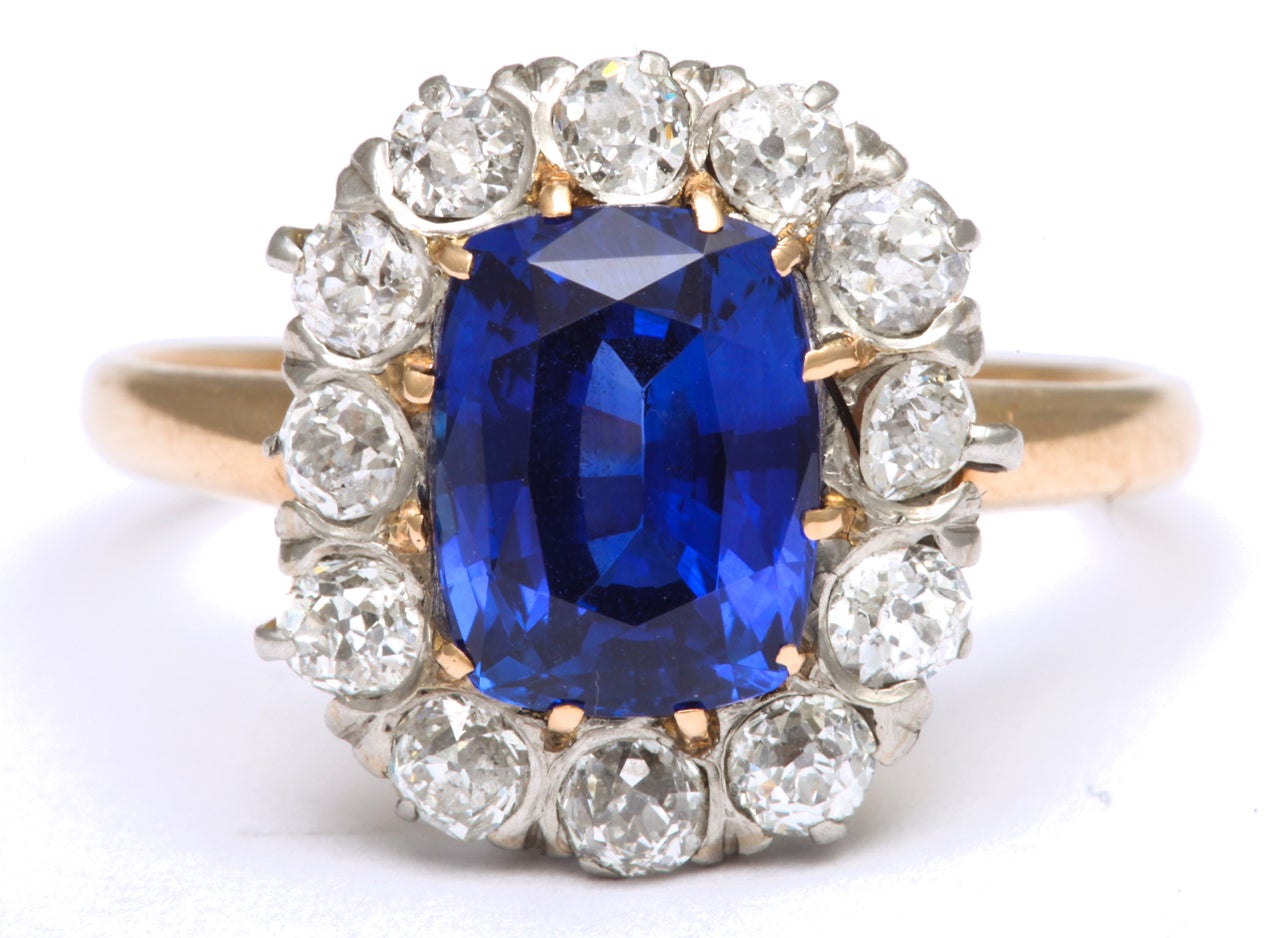 Edwardian Antique Sapphire & Diamond Ring