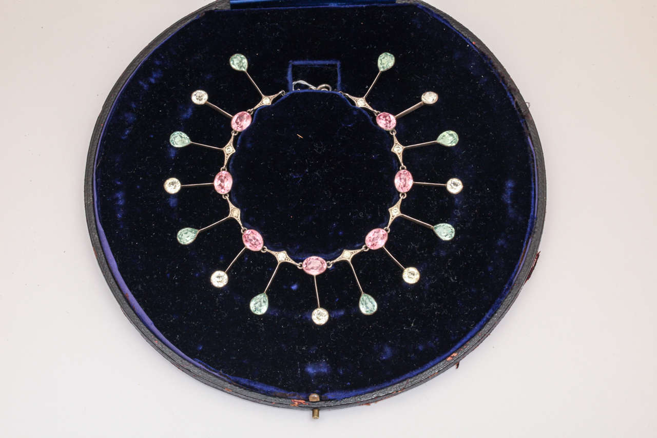 Women's Striking Color Display in an Edwardian Paste Necklace