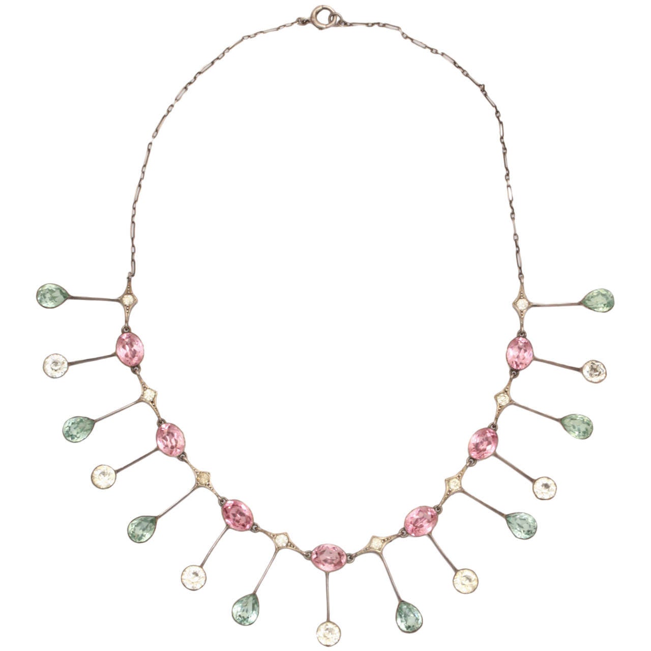 Striking Color Display in an Edwardian Paste Necklace