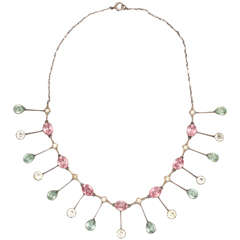 Striking Color Display in an Edwardian Paste Necklace