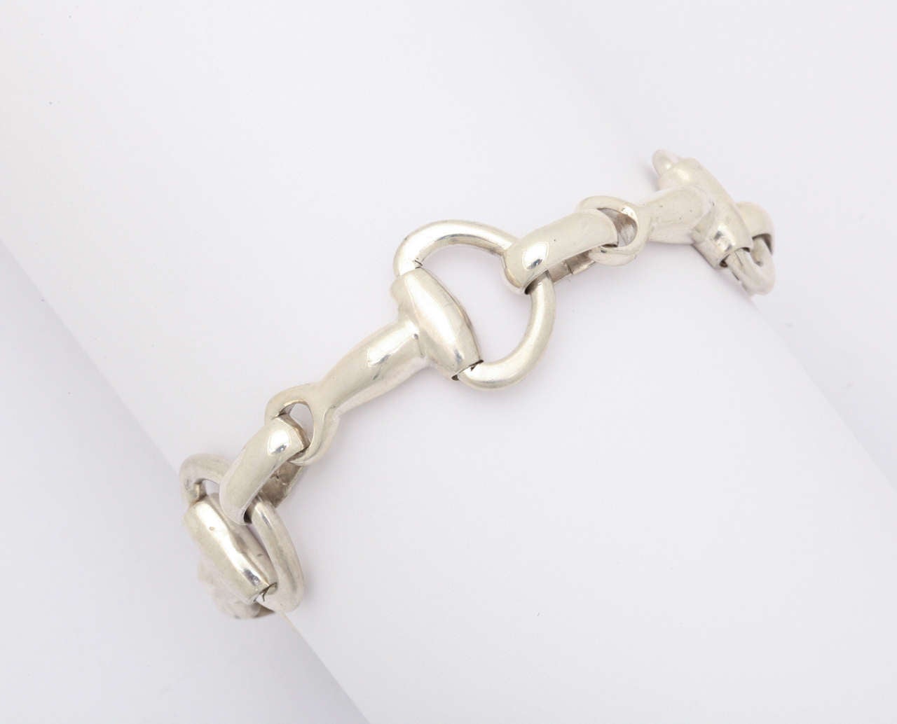 Women's or Men's Sterling Silver Large Bit Equestrian Bracelet