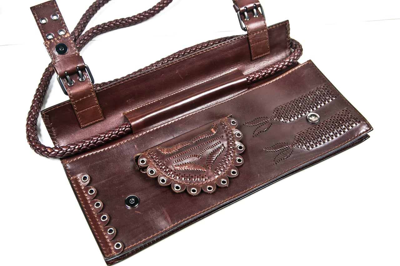 Embossed Leather YSL Brown Leather Purse Presented by Carol Marks ...  