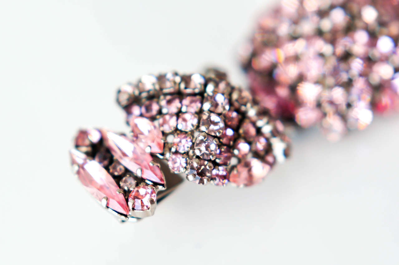 French Pastel Rhinestone Bracelet Attributed to Roger Jean-Pierre 3