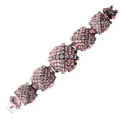 French Pastel Rhinestone Bracelet Attributed to Roger Jean-Pierre