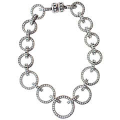 Valentino Rhinestone Link Necklace, 1980s Valentino Rhinestone Link Necklace, 1980s