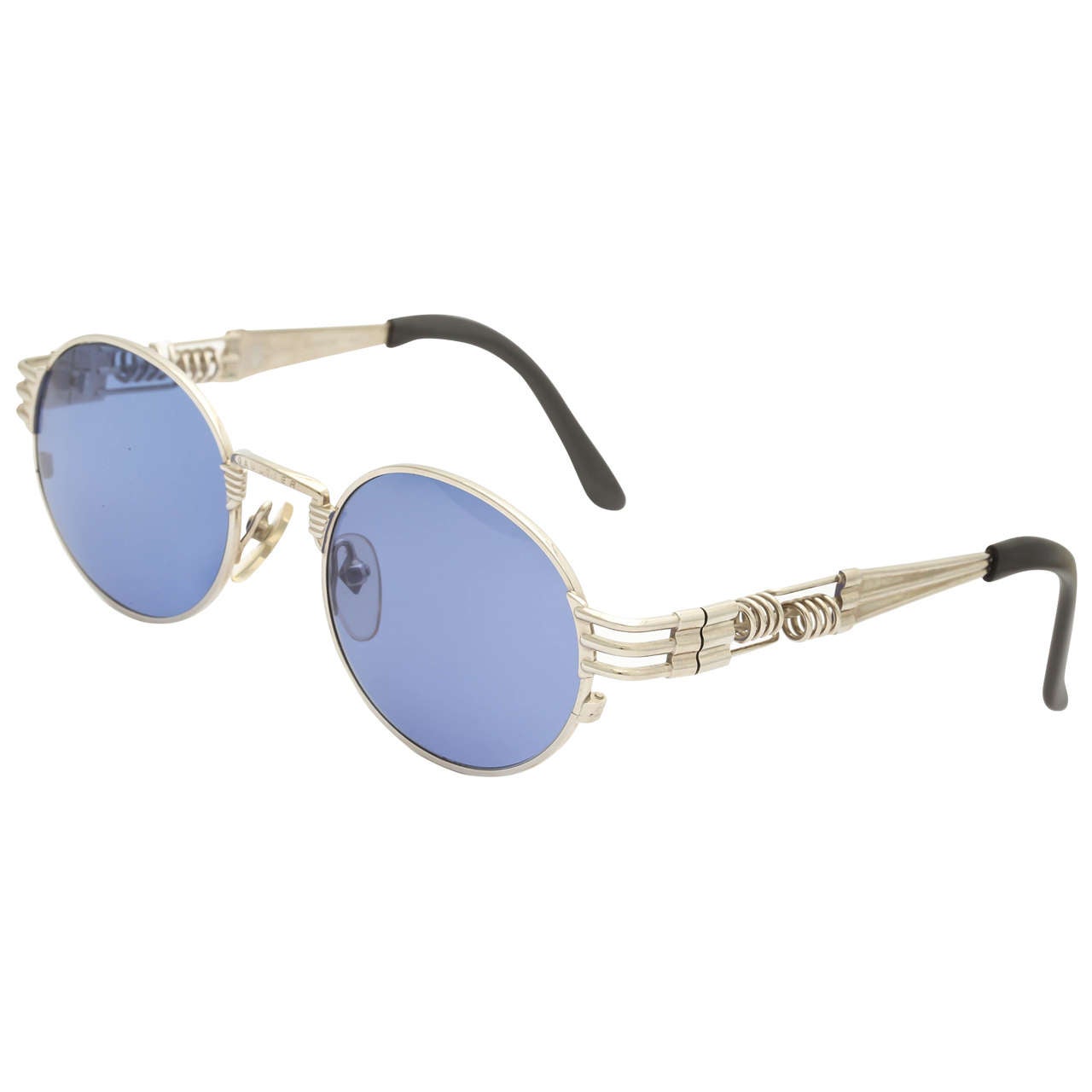 Jean Paul Gaultier 56-6106 Vintage Silver Sunglasses For Sale