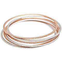 Diamond Tricolor Gold Bangles