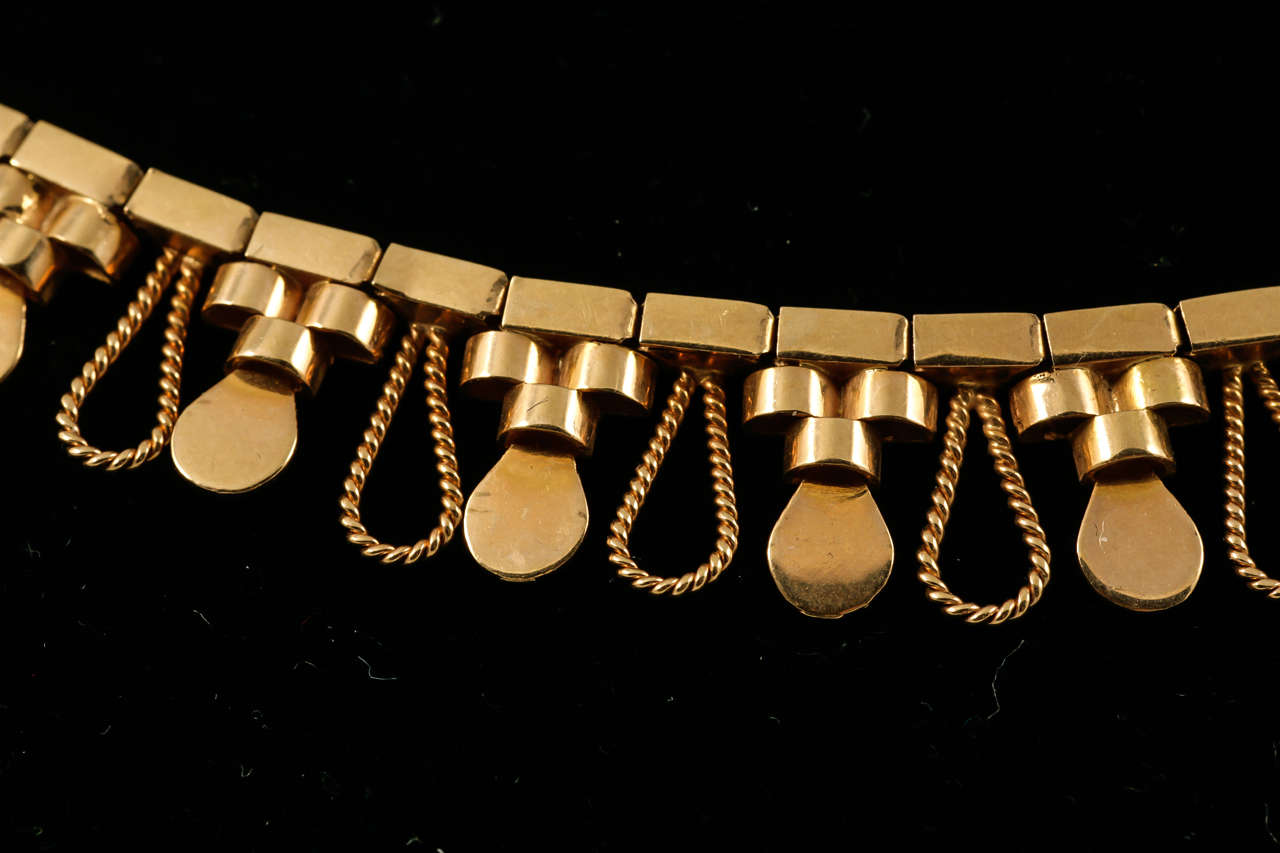 Fringe Necklace with integral clasps in 18kt Gold