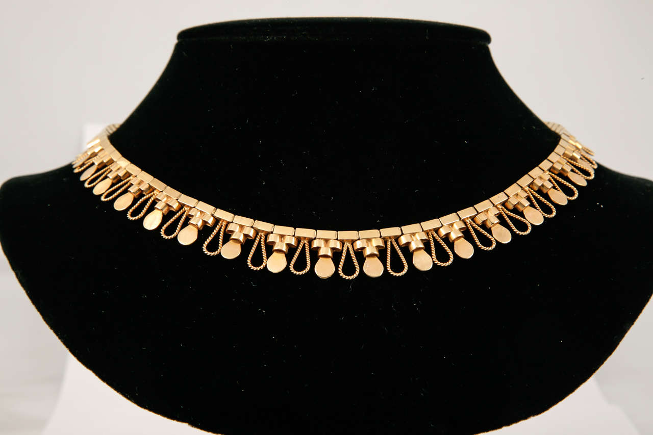 Women's French Gold Necklace For Sale