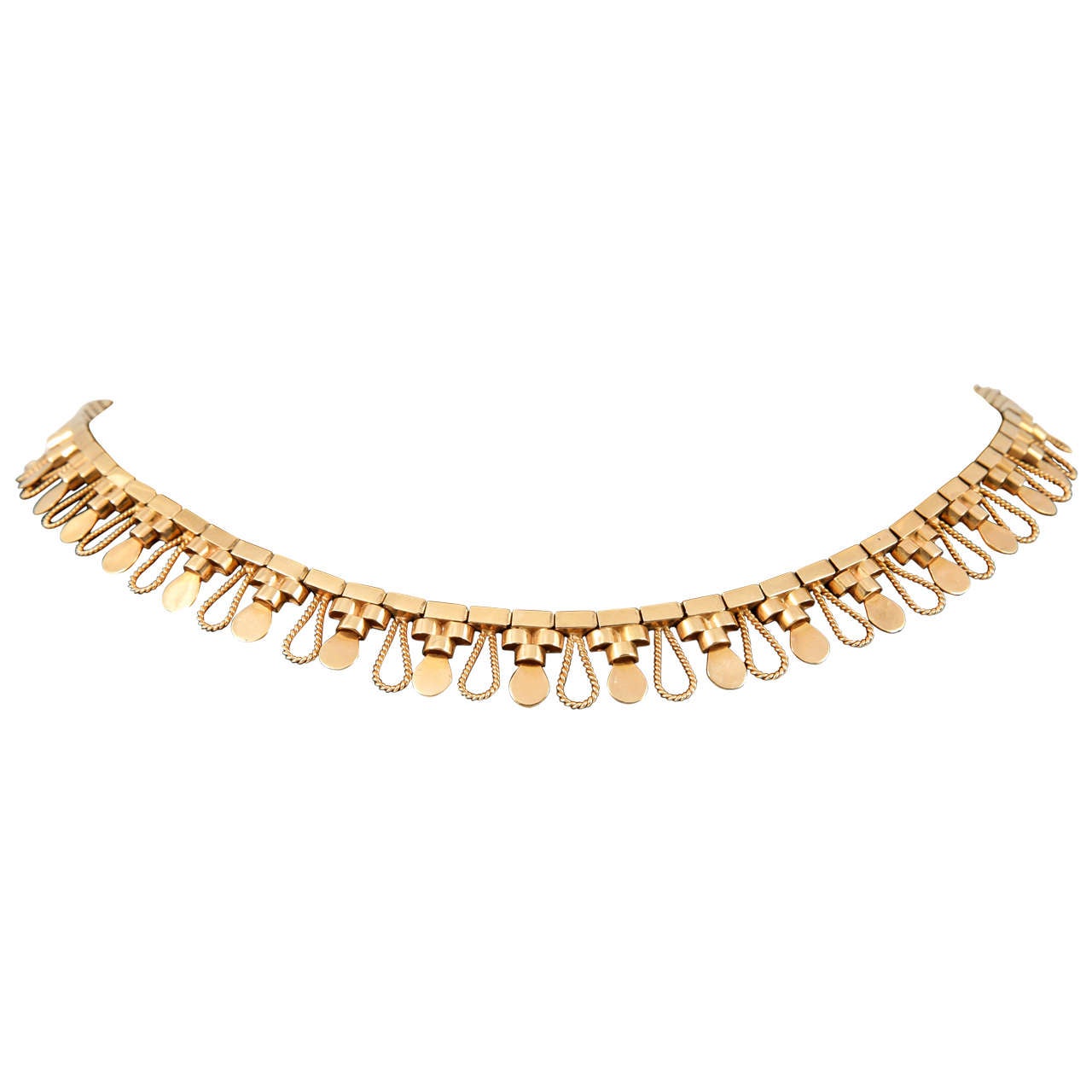 French Gold Necklace For Sale