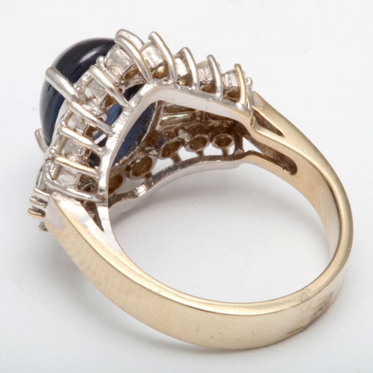 Women's Cabochon Sapphire & Diamond Ring