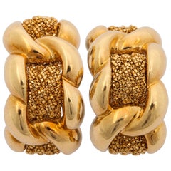 1970
s Gold And Textured Gold Knot Earrings